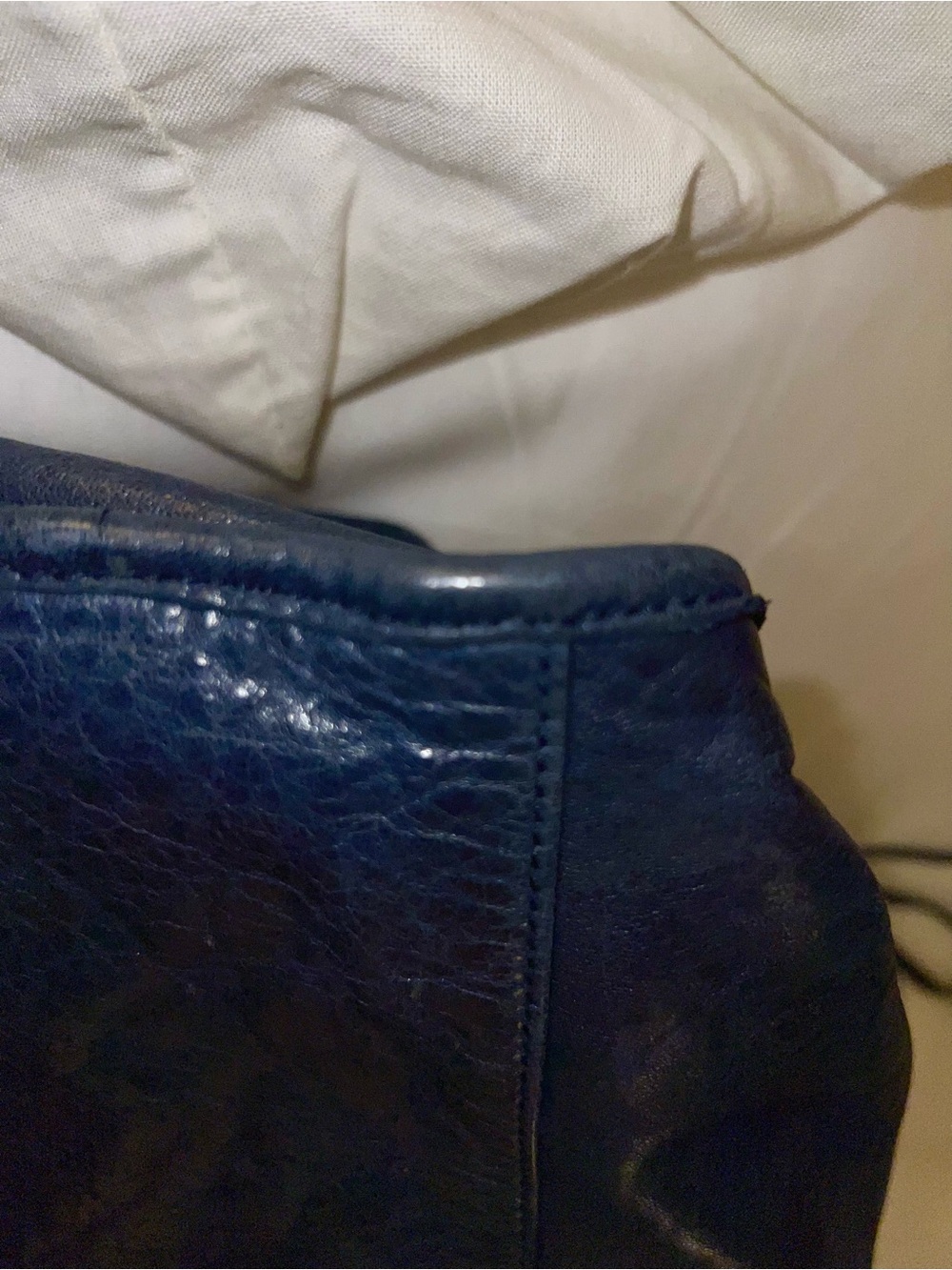 Balenciaga Medium City Navy Blue Leather Shoulder Bag Y2K - Picture 12 of 14